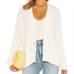 Show Me Your Mumu Calle Cardigan Cream Cableknit